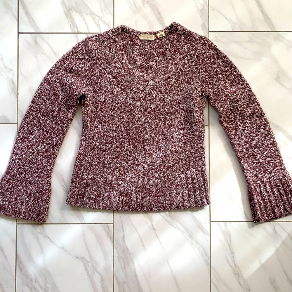 Maroon cable knit sweater